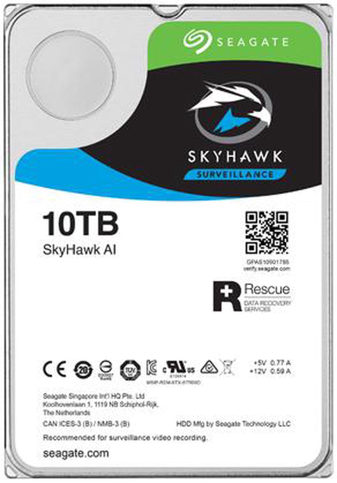 Alt view image 3 of 5 - Seagate SkyHawk AI 10TB Surveillance Hard Drive 256MB Cache SATA 6.0Gb/s 3.5" Internal Hard Drive ST10000VE0004