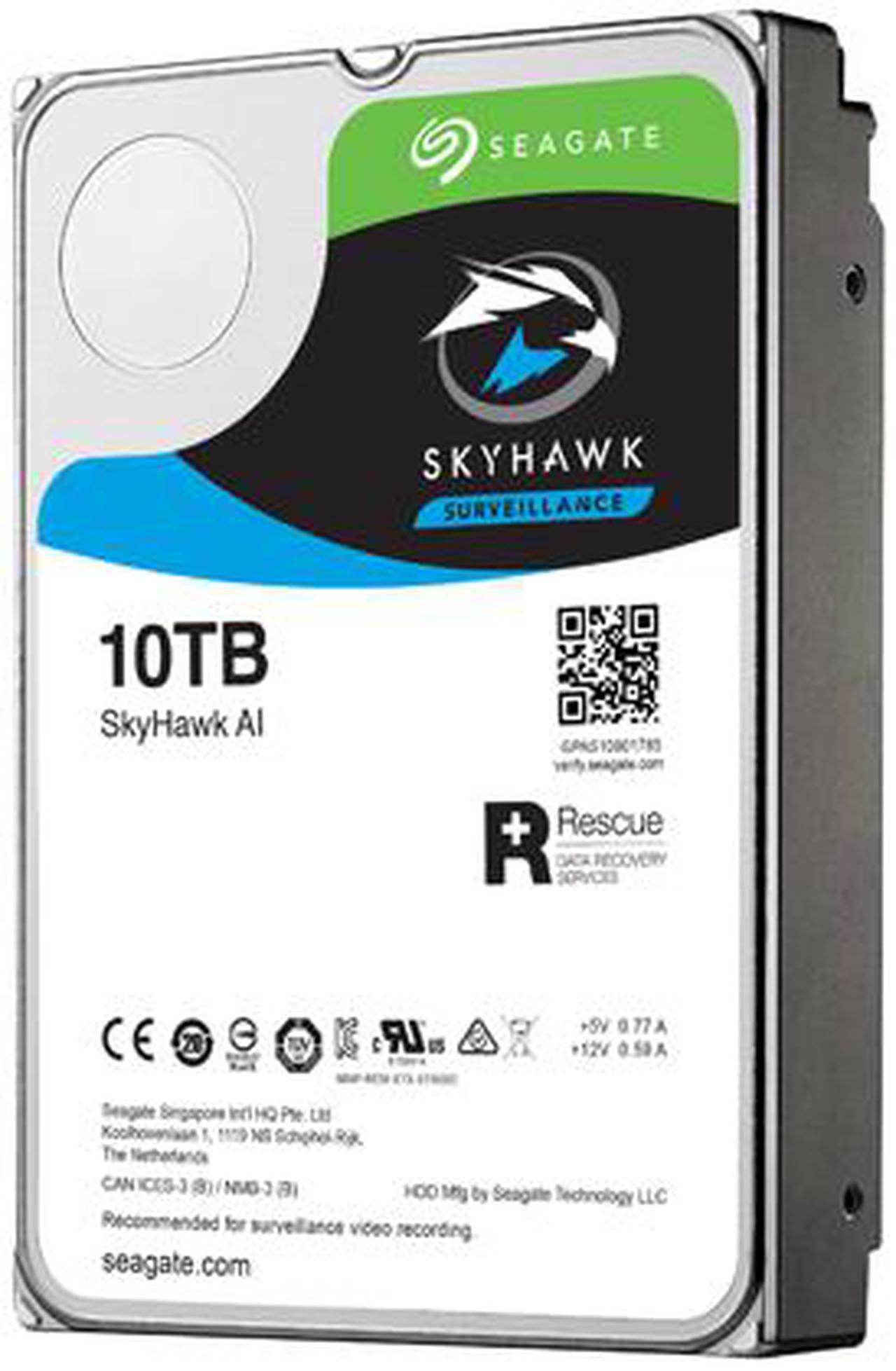 Alt view image 2 of 5 - Seagate SkyHawk AI 10TB Surveillance Hard Drive 256MB Cache SATA 6.0Gb/s 3.5" Internal Hard Drive ST10000VE0004