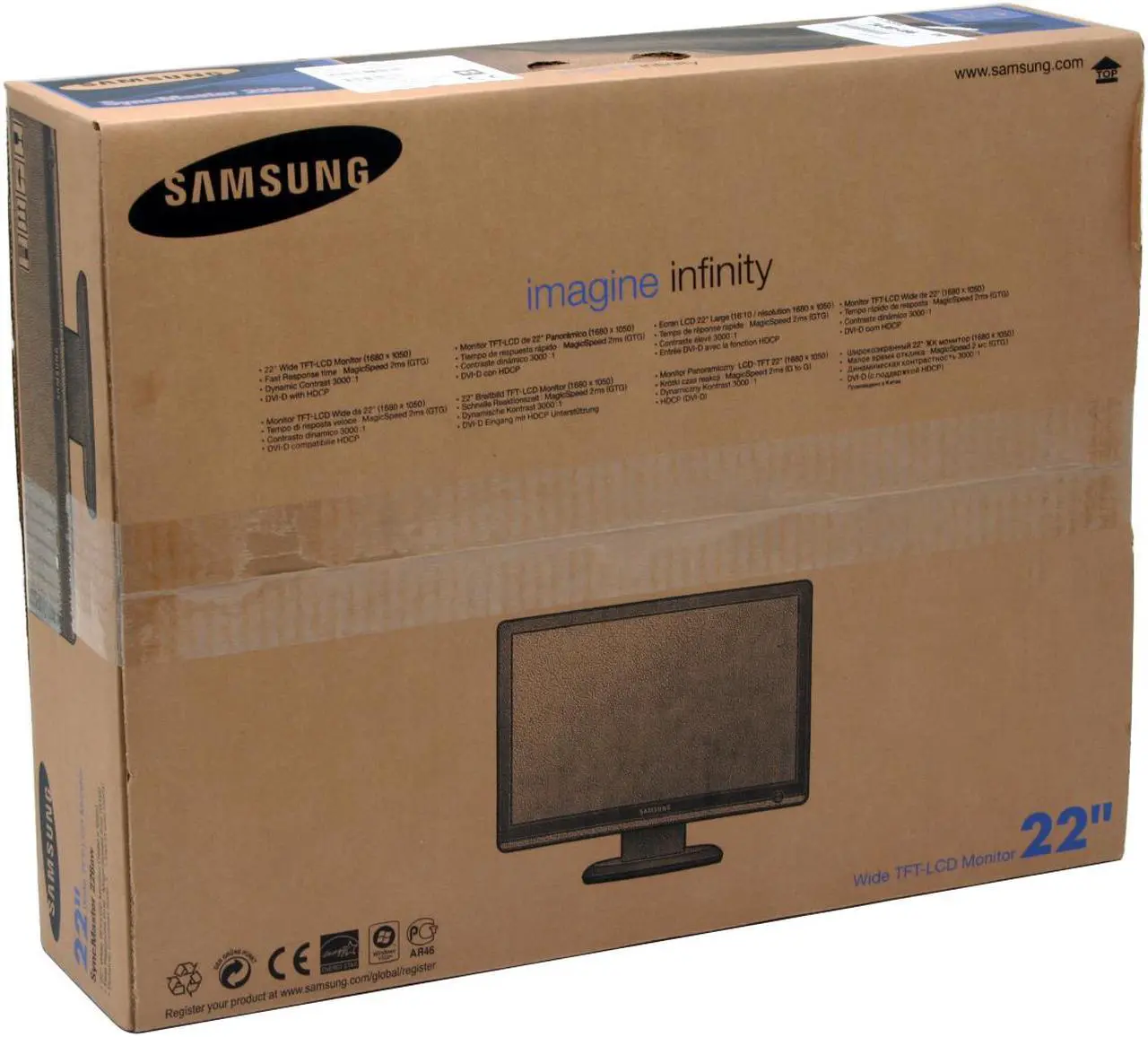 Alt view image 11 of 11 - SAMSUNG 22" WSXGA+ LCD Monitor 2 ms (GTG) D-Sub, DVI-D 226BW