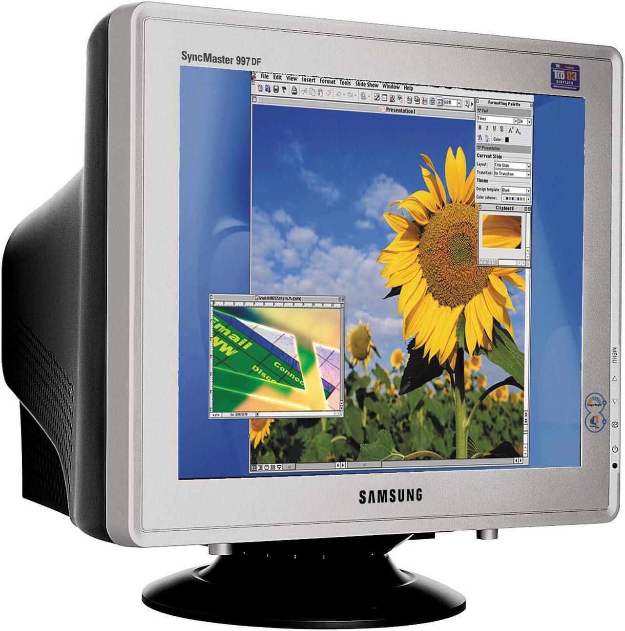 SAMSUNG 997DF-T/T Silver-Black 19" CRT Monitor 0.20mm (horizontal) Dot Pitch D-Sub