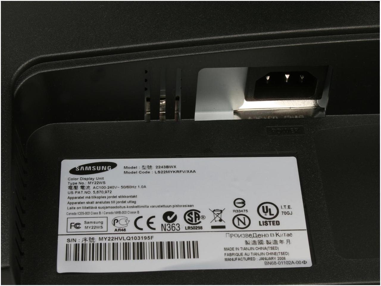 Alt view image 8 of 14 - SAMSUNG 2243BWX High Gloss Piano Black 22" 5ms DVI Widescreen LCD Monitor with Height/Pivot Adjustments and 2-port USB Hub 300 cd/m2 DC 8000:1
