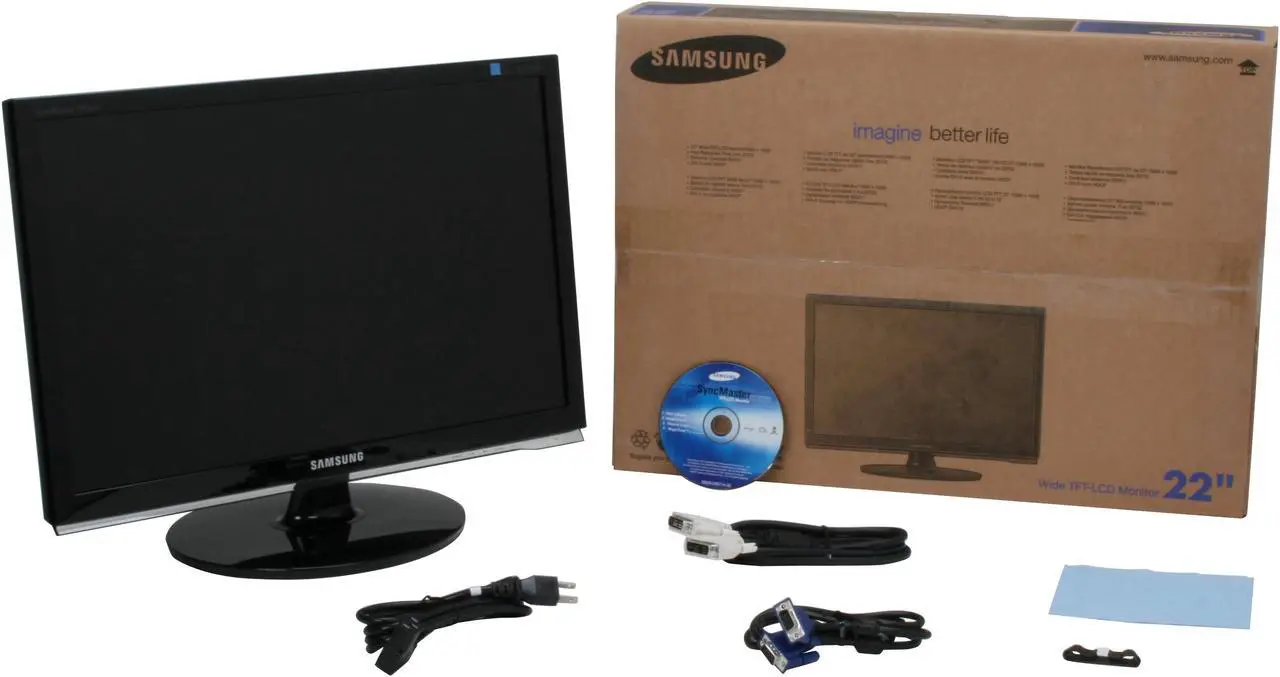 Alt view image 8 of 8 - SAMSUNG 2253BW Black 22" 2ms(GTG) DVI Widescreen LCD Monitor with HDCP Support 300 cd/m2 DC 8000:1