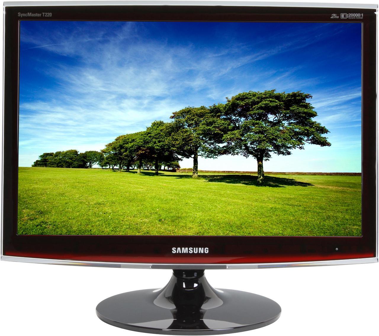 Alt view image 2 of 7 - SAMSUNG T220 Rose-Black 22" 2ms GTG Touch of Color series Widescreen LCD Monitor 300 cd/m2 DC 20,000:1