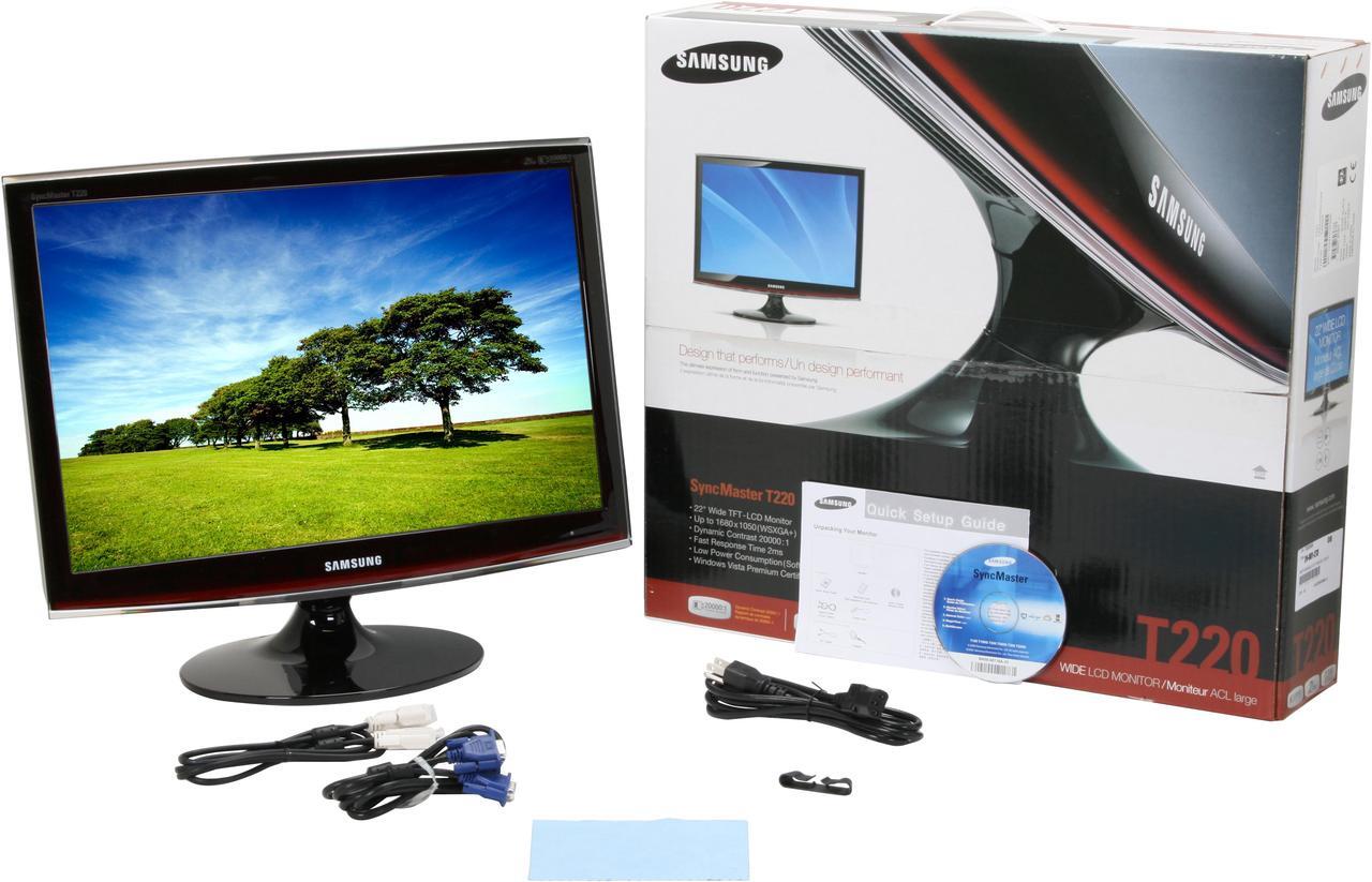 Alt view image 7 of 7 - SAMSUNG T220 Rose-Black 22" 2ms GTG Touch of Color series Widescreen LCD Monitor 300 cd/m2 DC 20,000:1
