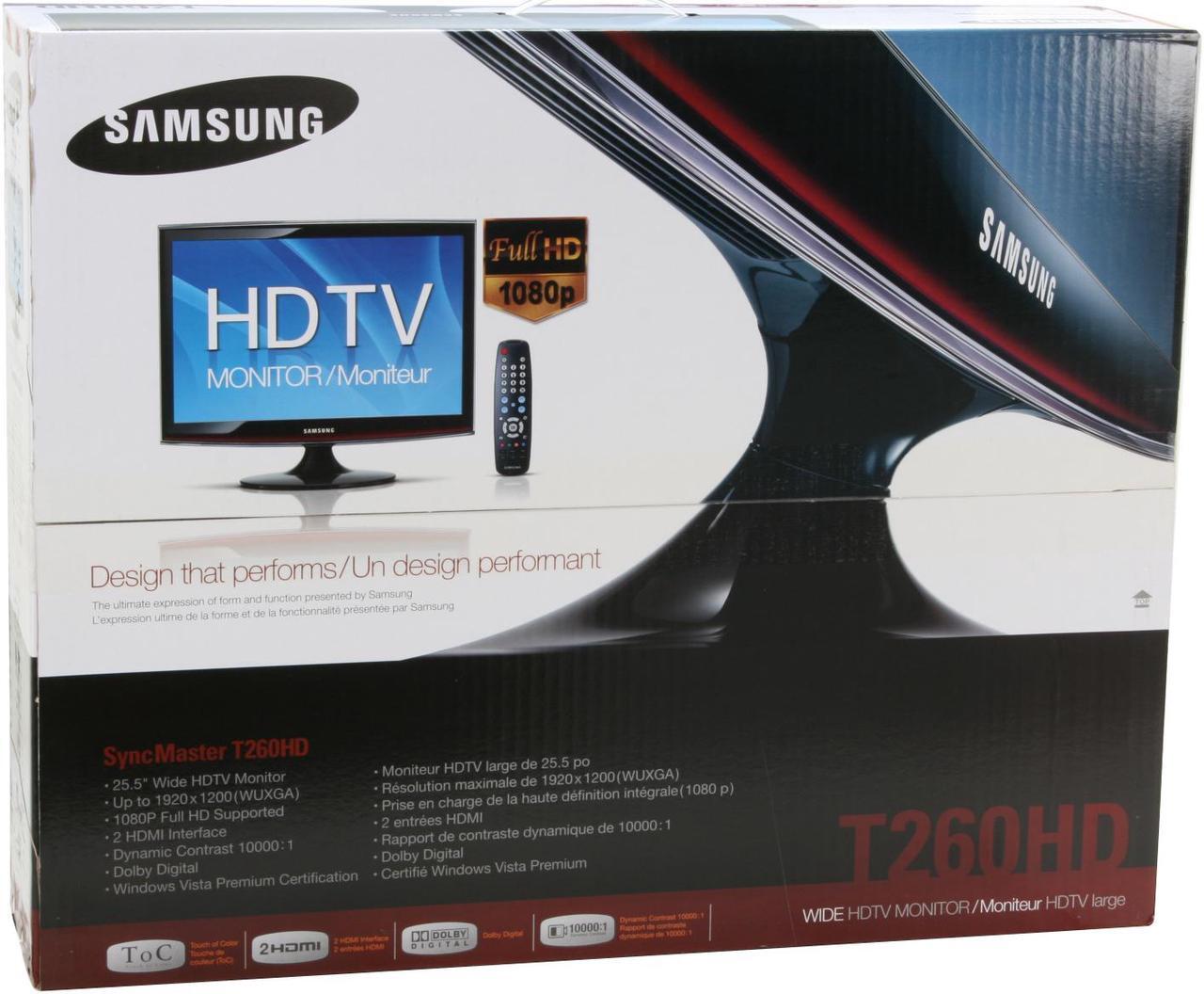 Alt view image 14 of 14 - SAMSUNG TOC T260HD Rose   Black 25.5" 5ms HDMI Widescreen  HDTV  Monitor 300 cd/m2 DC 10000:1(1000:1)  Build in TV Tuner & Dolby Digital Surround Sound