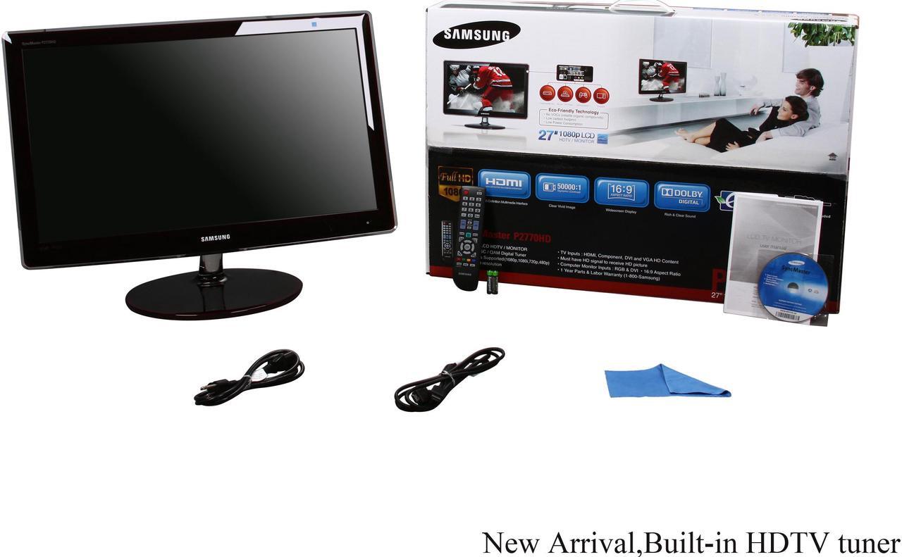 Alt view image 8 of 8 - SAMSUNG P2770HD Rose Black 27" 5ms Widescreen LCD Monitor 300 cd/m2 DC 50,000:1(1000:1) Built-in HDTV Tuner & Speakers