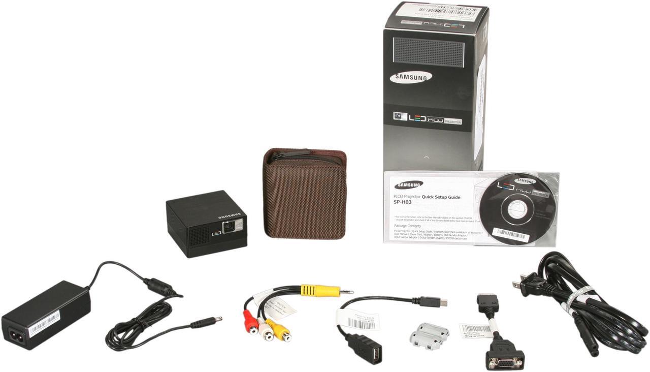 Alt view image 9 of 9 - SAMSUNG SP-H03 WVGA 854x480 30 ANSI Lumens Pico LED DLP Projector w/ 1GB Internal Memory