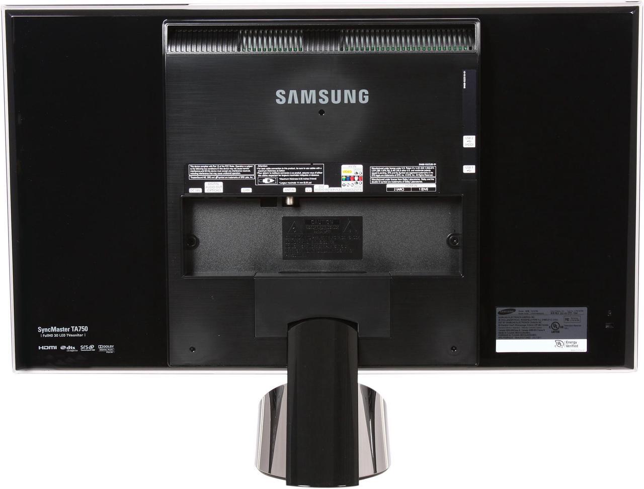 Alt view image 5 of 11 - SAMSUNG T27A750 Black 27" 5ms LED BackLight LCD 120Hz 3D Monitor w/DTV Tuner & 3D glasses 300 cd/m2 DC 1,000,000:1 (1,000:1)