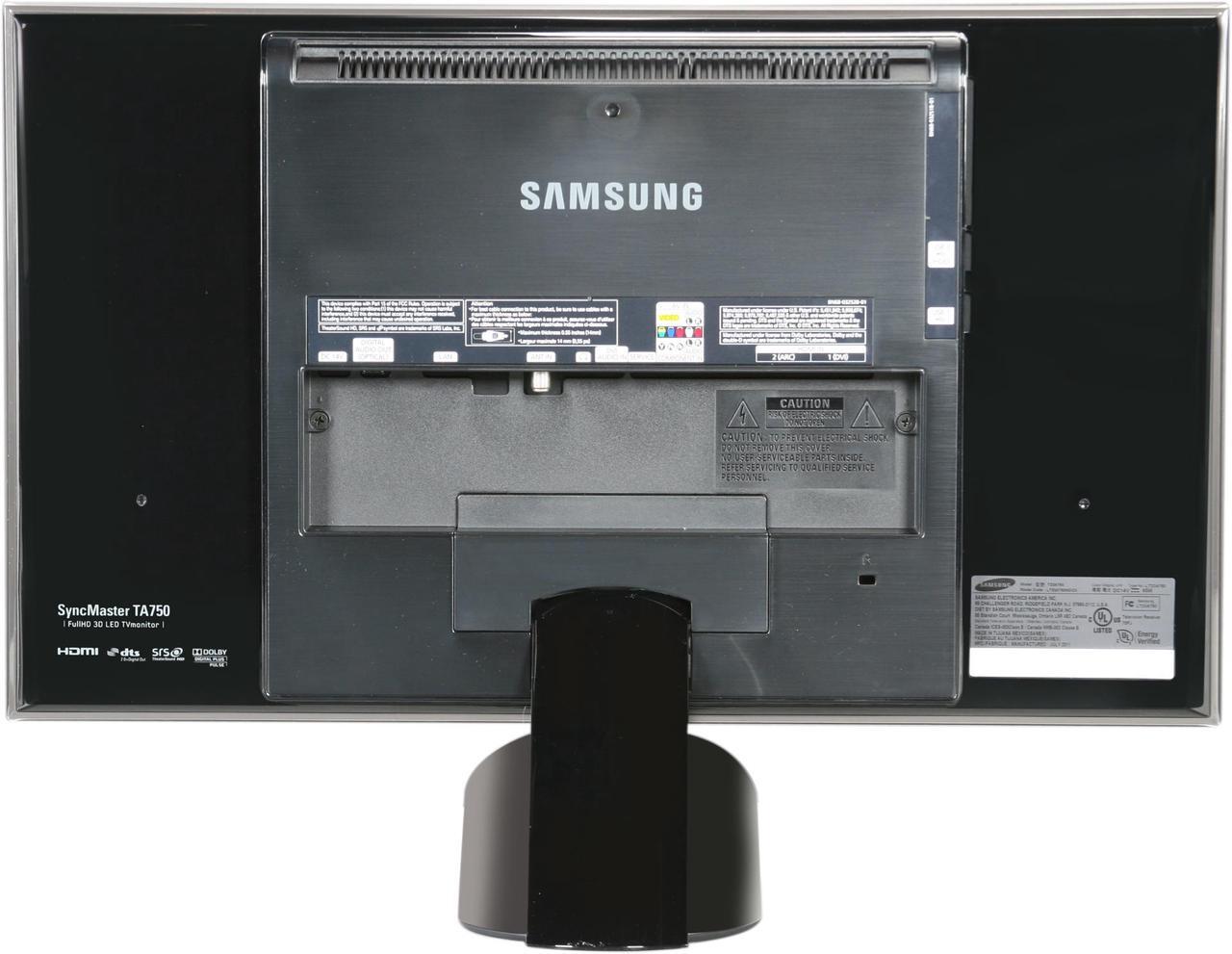 Alt view image 5 of 11 - SAMSUNG T23A750 Black 23" 5ms LED BackLight LCD 120Hz 3D Monitor w/DTV Tuner  & 3D glasses 250 cd/m2 DC 1,000,000:1 (1,000:1)