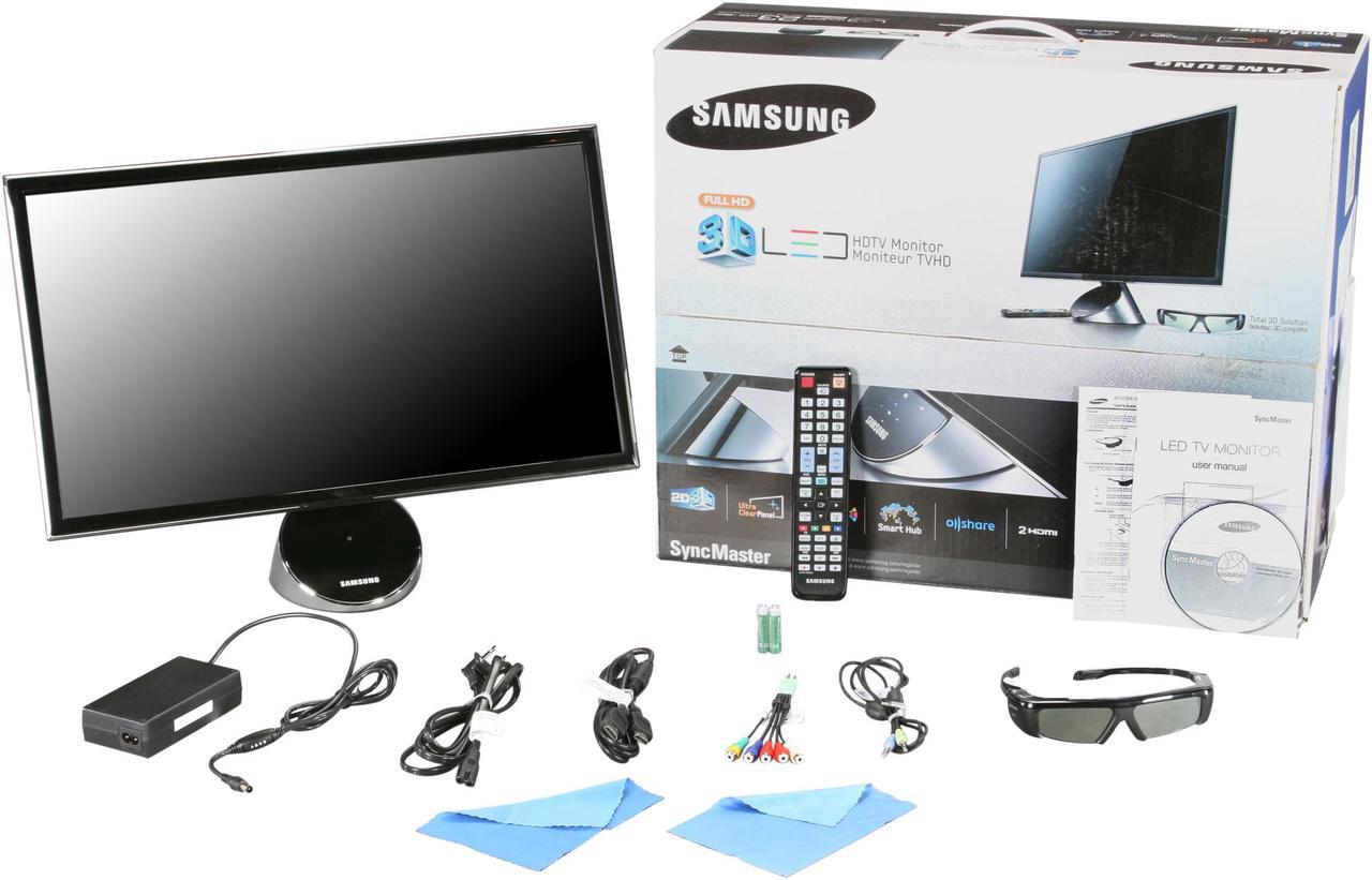 Alt view image 11 of 11 - SAMSUNG T23A750 Black 23" 5ms LED BackLight LCD 120Hz 3D Monitor w/DTV Tuner  & 3D glasses 250 cd/m2 DC 1,000,000:1 (1,000:1)