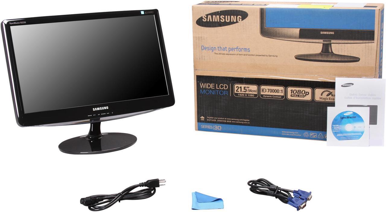 Alt view image 7 of 7 - SAMSUNG B2230N Glossy Black 21.5" 5ms  Widescreen LCD Monitor 300 cd/m2 DC 70000:1
