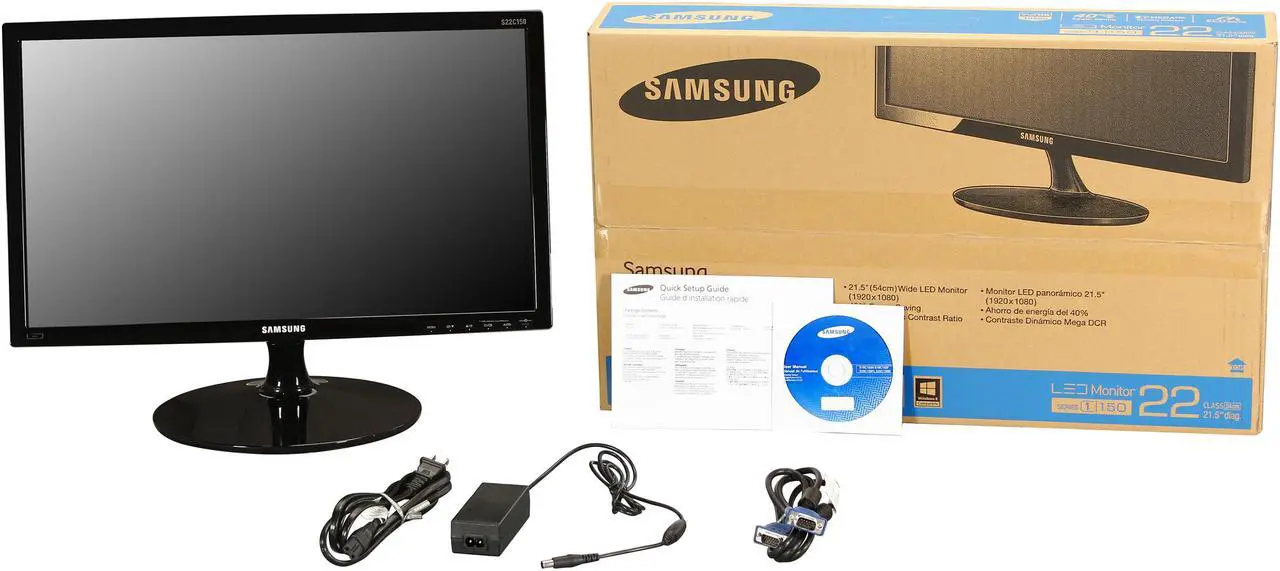 Alt view image 7 of 7 - SAMSUNG 21.5" TN LCD Monitor 5ms (GTG) D-Sub C150 Series S22C150N