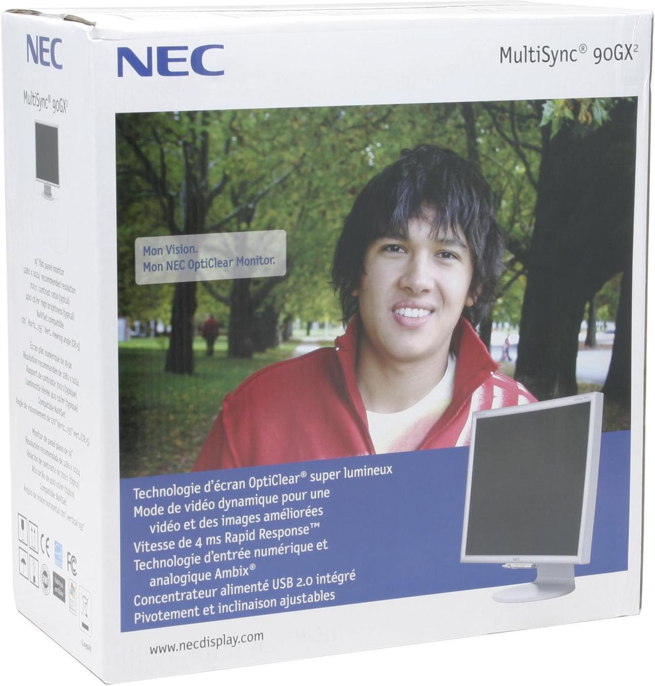 Alt view image 10 of 10 - NEC Display Solutions 19" TFT LCD SXGA LCD Monitor with 4-port USB 2.0 hub 4 ms D-Sub, DVI-D 90GX2