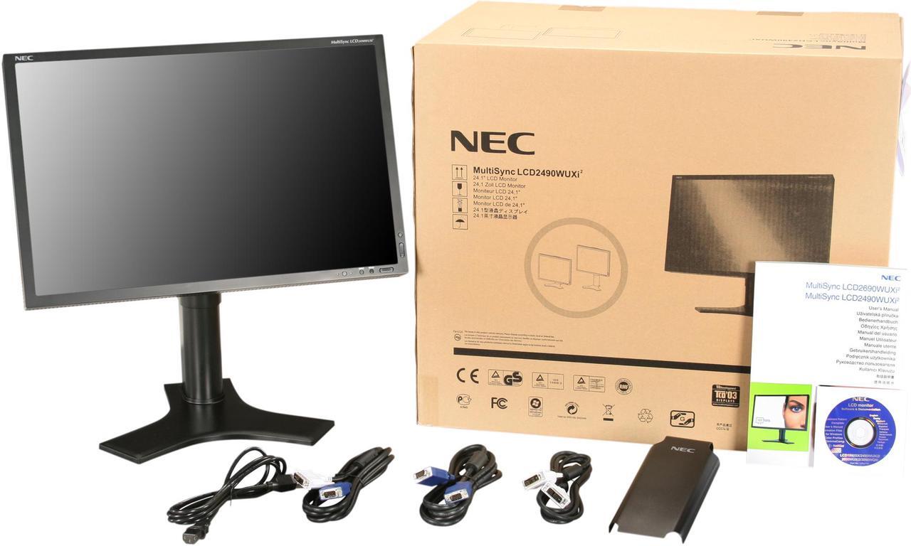 Alt view image 10 of 10 - NEC Display Solutions LCD2490WUXi2-BK Black 24" Height,Swilve,Pivot & Tilt Adjustable Widescreen LCD Monitor 320 cd/m2 1000:1