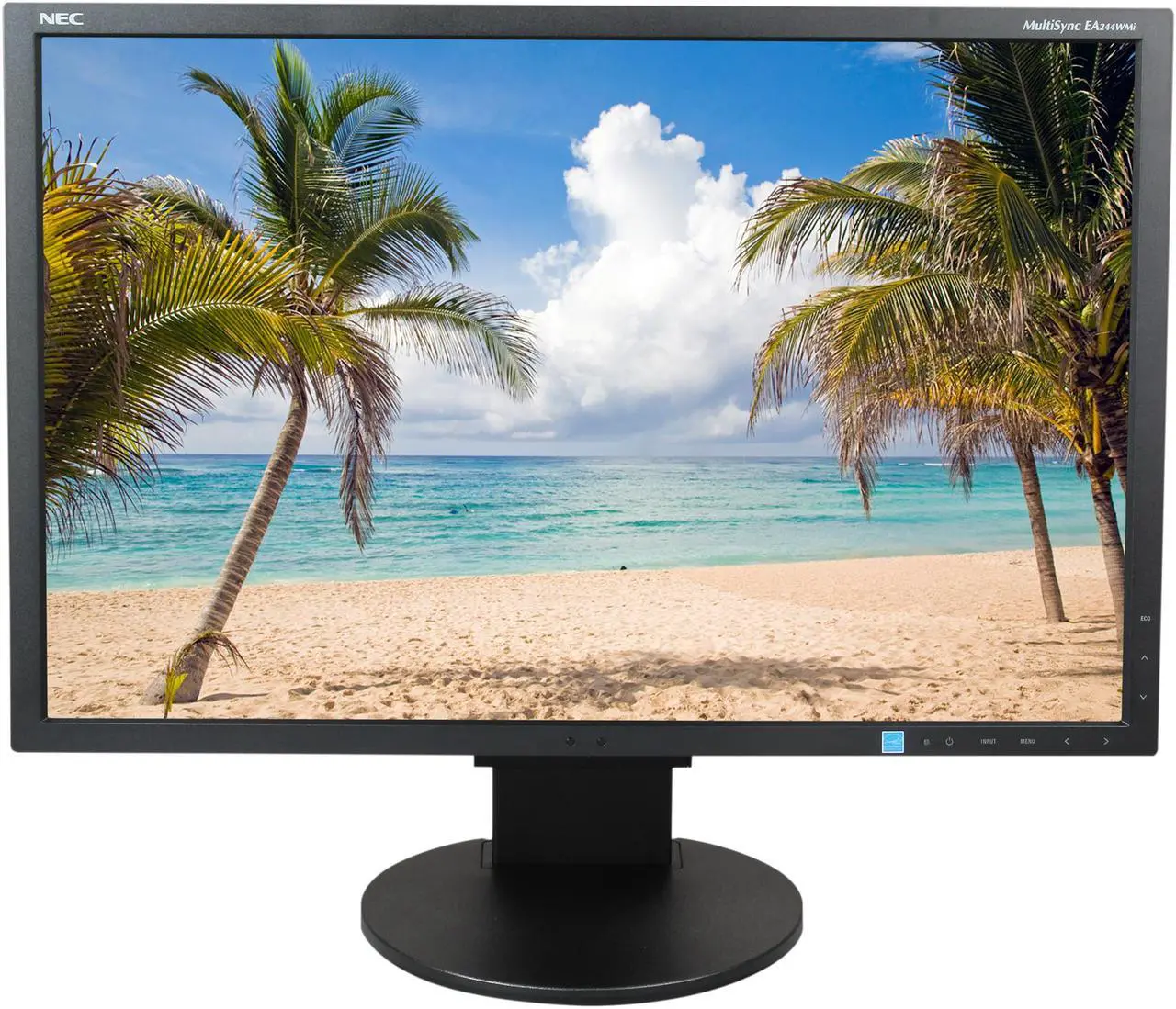 Alt view image 3 of 8 - NEC Display MultiSync EA244WMI-BK 24" Professional IPS 1920 x 1200 16:9 Monitor with 5ms Response Rate, 1000:1 Contrast, DisplayPort, HDMI, DVI-D and VGA