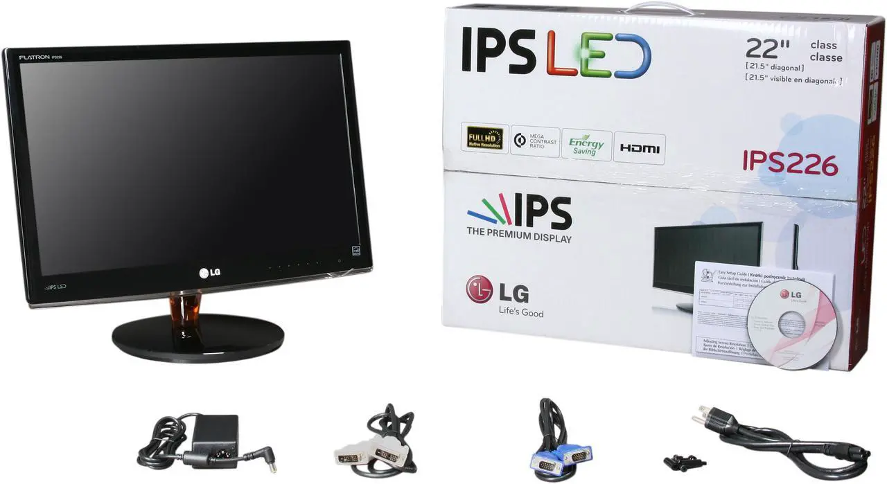 Alt view image 7 of 7 - LG IPS226V-PN Black 21.5" IPS Panel Full HD LED BackLight LCD Monitor 250 cd/m2 5,000,000:1