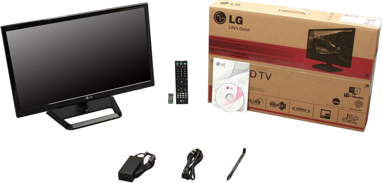 Alt view image 8 of 8 - LG M2452D-PU Black 24" 5ms MVA Panel HDMI Widescreen LED Monitor 250 cd/m2 DFC 5,000,000:1 built-in TV Tuner