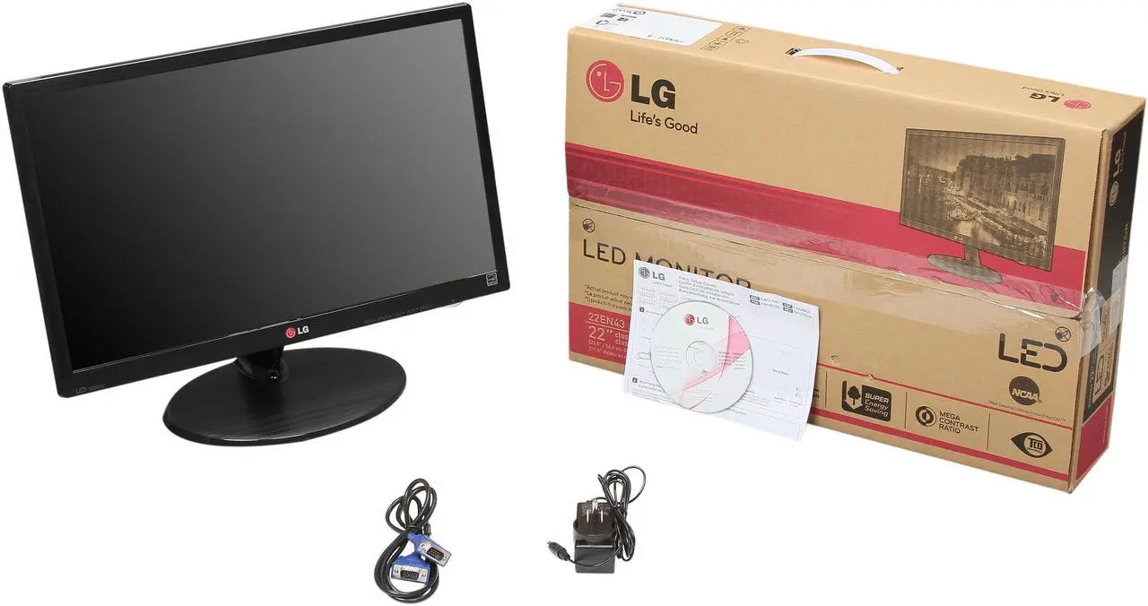 Alt view image 7 of 7 - LG 21.5" TN LCD Monitor 5 ms D-Sub, DVI 22EN43T-B