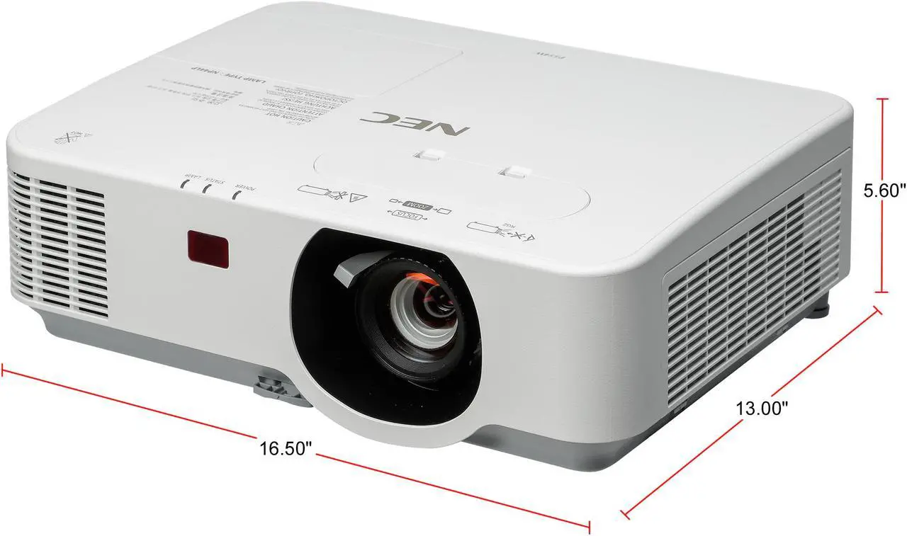 Alt view image 3 of 3 - NEC Display Solutions P554U 1920 x 1200 5500 Lumens LCD Entry-Level Professional Installation Projector 20,000:1 RJ45