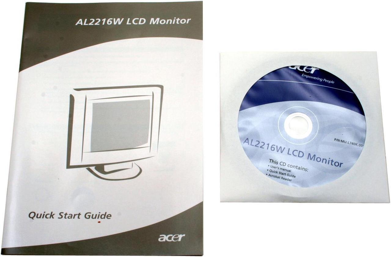Alt view image 10 of 11 - Acer 22" Active Matrix, TFT LCD WSXGA LCD Monitor with HDCP support 5 ms D-Sub, DVI-D AL2216Wbd