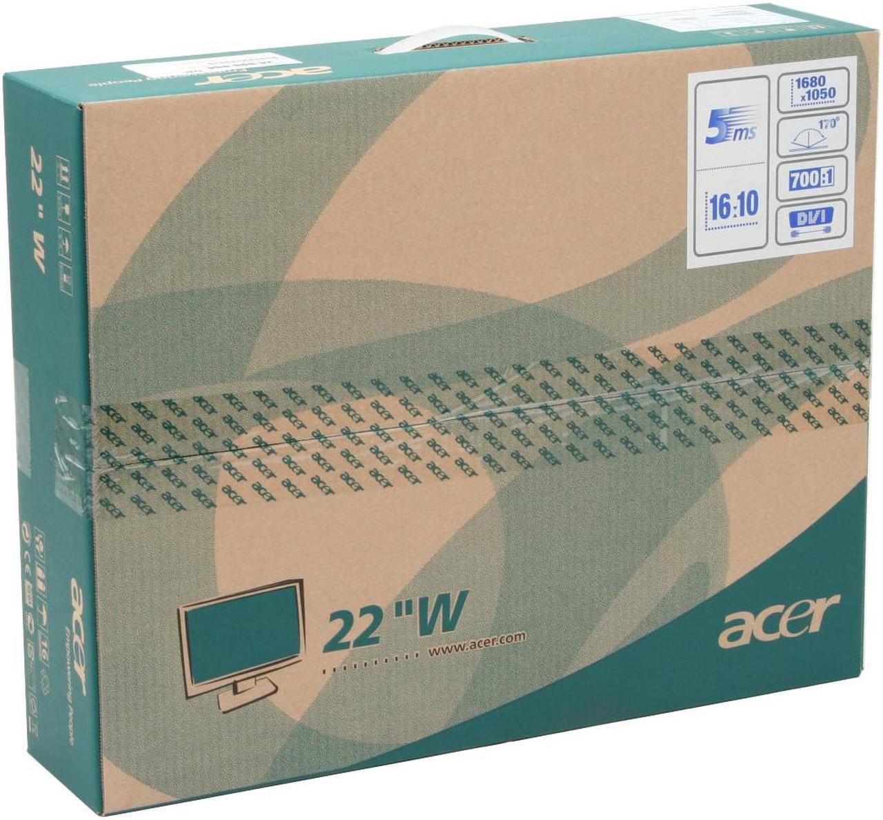 Alt view image 11 of 11 - Acer 22" Active Matrix, TFT LCD WSXGA LCD Monitor with HDCP support 5 ms D-Sub, DVI-D AL2216Wbd