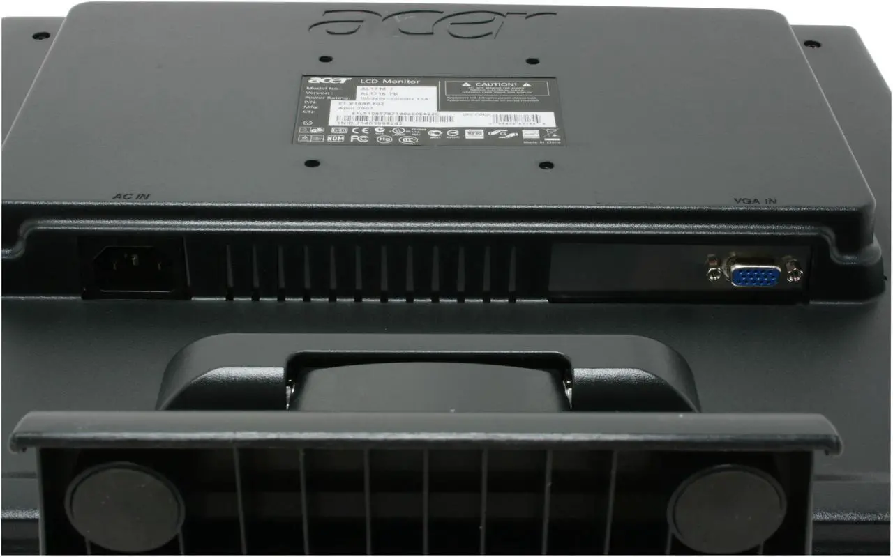 Alt view image 7 of 10 - Acer 17" TFT LCD SXGA LCD Monitor 5 ms D-Sub AL1716 Fb