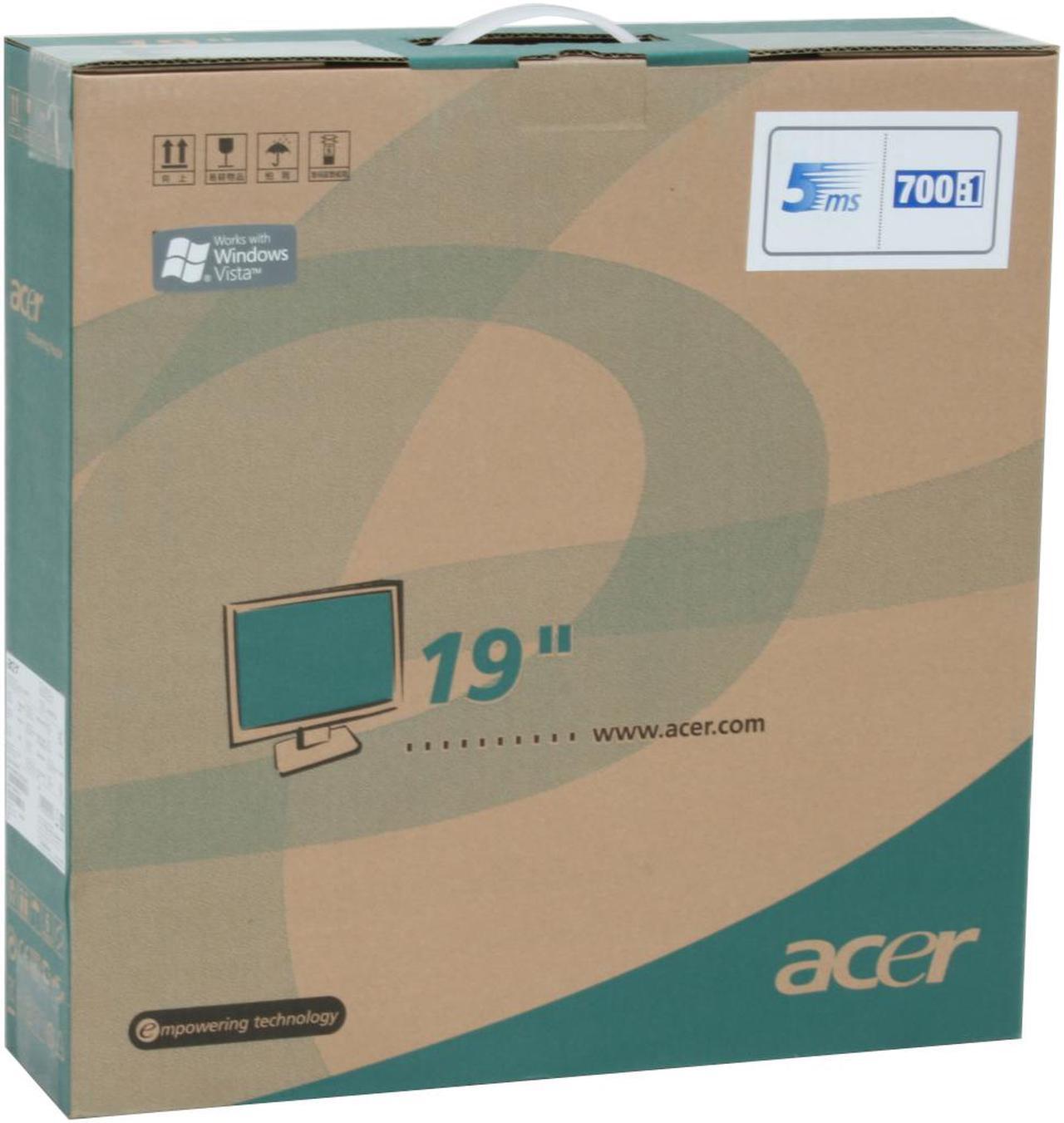 Alt view image 11 of 11 - Acer 19" TFT LCD SXGA LCD Monitor 5 ms D-Sub AL1916 Cb