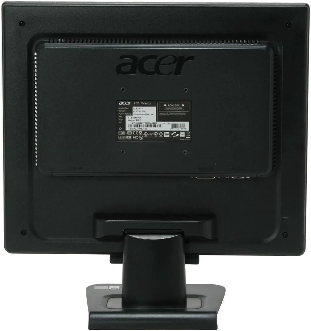 Alt view image 6 of 12 - Acer 17" SXGA LCD Monitor 5 ms D-Sub, DVI AL1716 Fbd