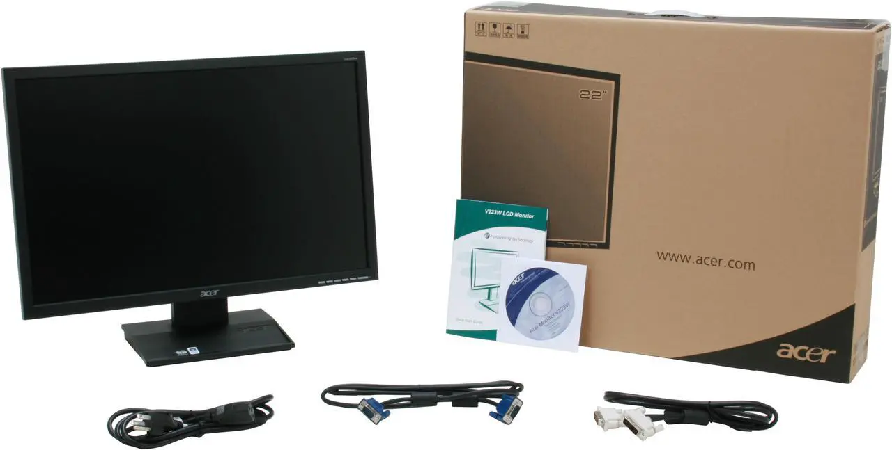 Alt view image 2 of 2 - Acer 22" WSXGA+ LCD Monitor 5 ms D-Sub, DVI-D V223Wbd