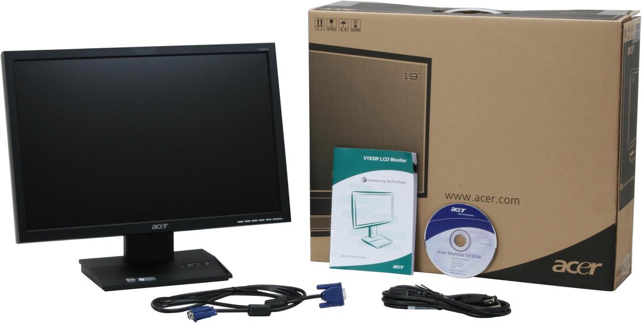 Alt view image 2 of 2 - Acer 19" WXGA+ LCD Monitor 5 ms D-Sub V193W b