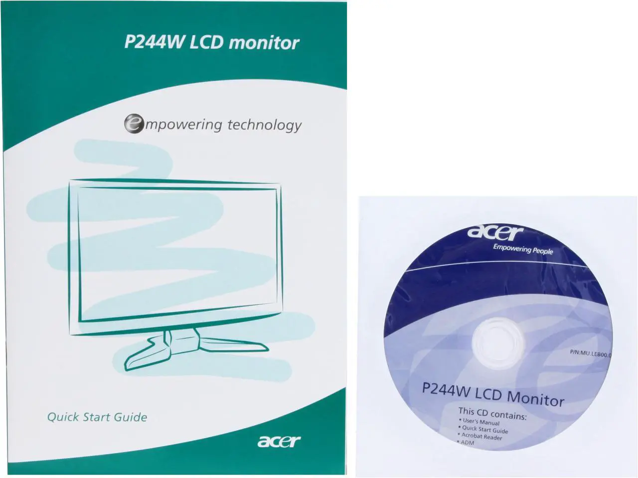 Alt view image 11 of 12 - Acer P244Wbii Glossy Black 24" 2ms (GTG) HDMI 16:9 Full 1080P Widescreen LCD Monitor 300 cd/m2 20000:1 ACM