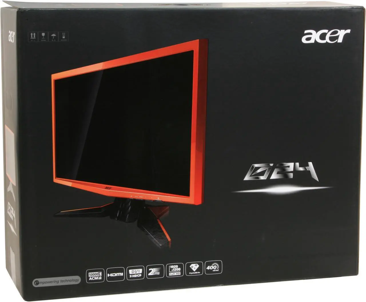 Alt view image 13 of 13 - Acer 24" WUXGA LCD Monitor 2ms(GTG) D-Sub, DVI, HDMI G24