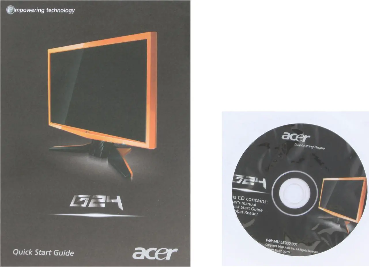 Alt view image 12 of 13 - Acer 24" WUXGA LCD Monitor 2ms(GTG) D-Sub, DVI, HDMI G24