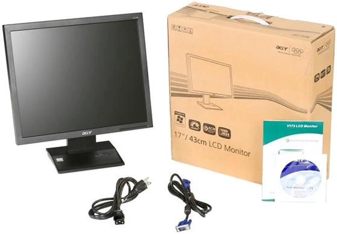 Alt view image 8 of 8 - Acer V173DJb Black 17" 5ms   LCD Monitor 250 cd/m2 ACM 20000:1(1000:1)
