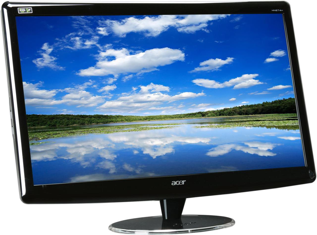 Alt view image 3 of 12 - Acer HN274Hbmiiid Black 27" Full HD HDMI WideScreen LED 120Hz 3D Monitor 300 cd/m2 ACM 10,000,000:1 w/Speakers & 3D glasses