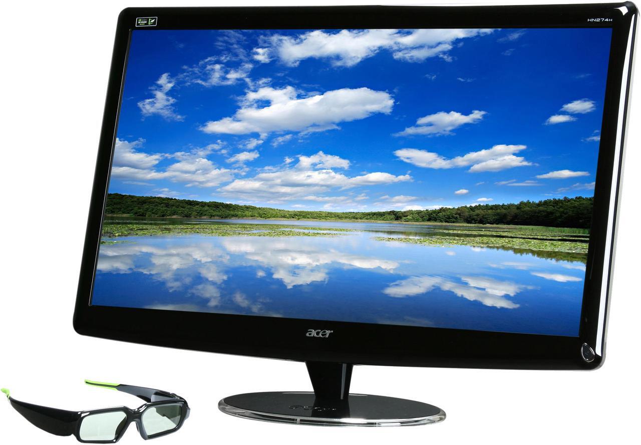 Main image of Acer HN274Hbmiiid Black 27" Full HD HDMI WideScreen LED 120Hz 3D Monitor 300 cd/m2 ACM 10,000,000:1 w/Speakers & 3D glasses