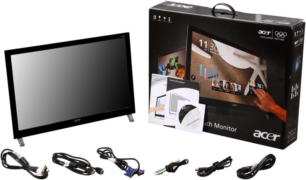 Alt view image 8 of 8 - Acer T231H bmid Black 23" Full HD HDMI Touch Screen Monitor w/Speakers 300 cd/m2 ACM 80,000:1 (1,000:1)