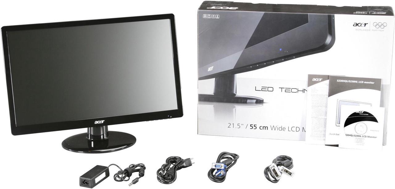 Alt view image 7 of 7 - Acer 21.5" 60 Hz TN FHD LCD Monitor 5 ms D-Sub, DVI S0 Series S220HQL ET.WS0HP.A01