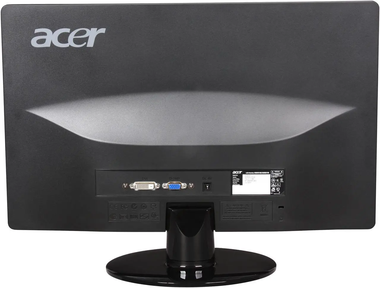 Alt view image 5 of 7 - Acer S200HLAbd Black 20" 5ms  LED Backlight Widescreen LCD Monitor 250 cd/m2 ACM 100,000,000:1 (1000:1)