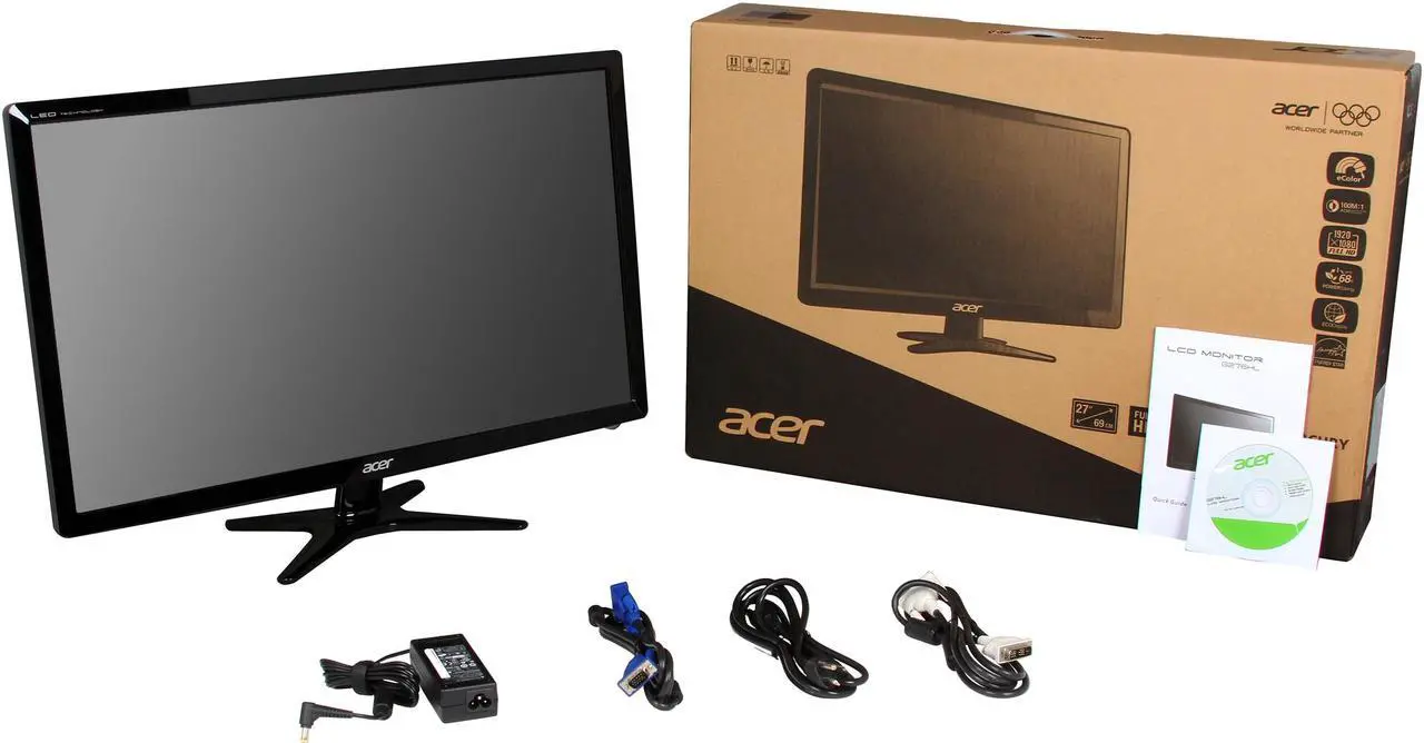 Alt view image 7 of 7 - Acer G276HLDbd Black 27" 6ms (GTG) Widescreen LED Monitor 300 cd/m2 ACM 100,000,000:1 (3000:1)