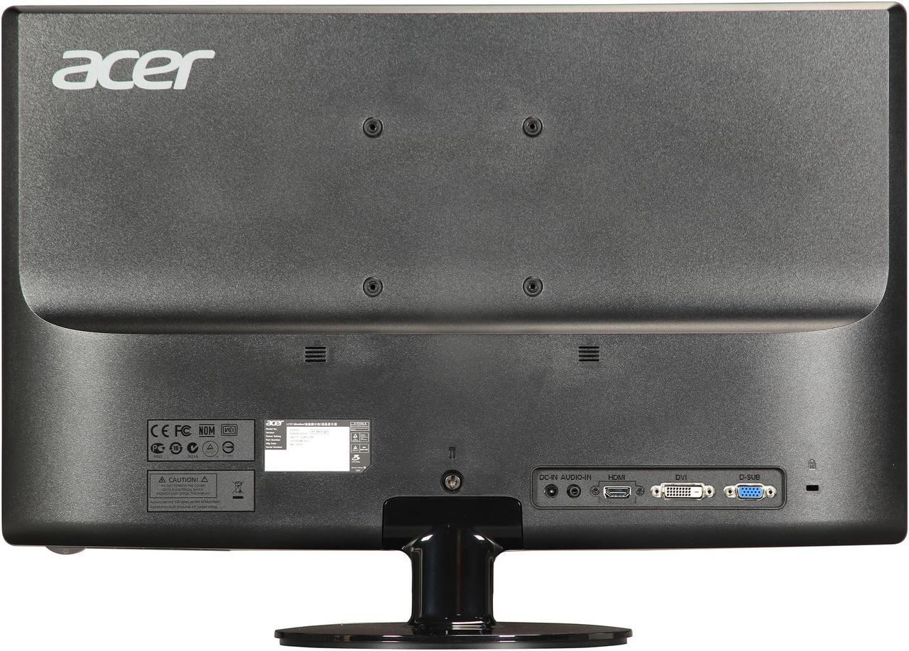 Alt view image 5 of 7 - Acer S241HL bmid UM.FS1AA.001 24" Full HD 1920 x 1080 5ms 60 Hz D-Sub, DVI, HDMI Built-in Speakers LCD Monitor