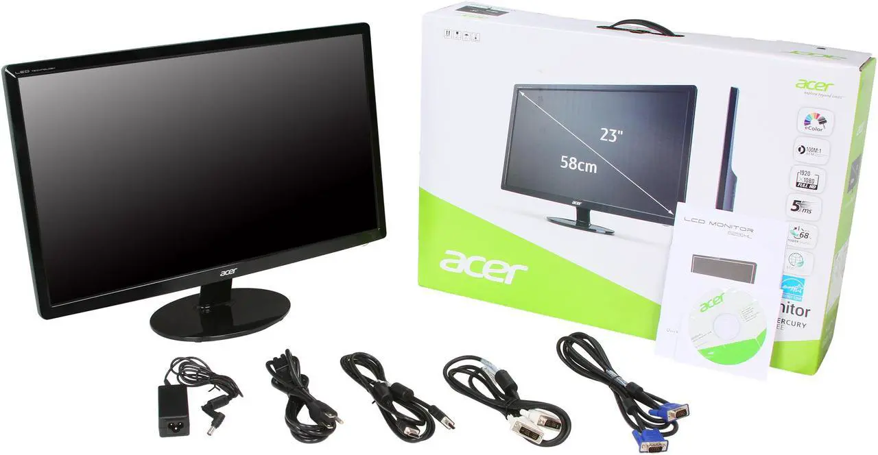 Alt view image 7 of 7 - Acer 23" 60 Hz TN LCD Monitor 5 ms D-Sub, DVI, HDMI UM.VS1AA.B01 S231HLBbid