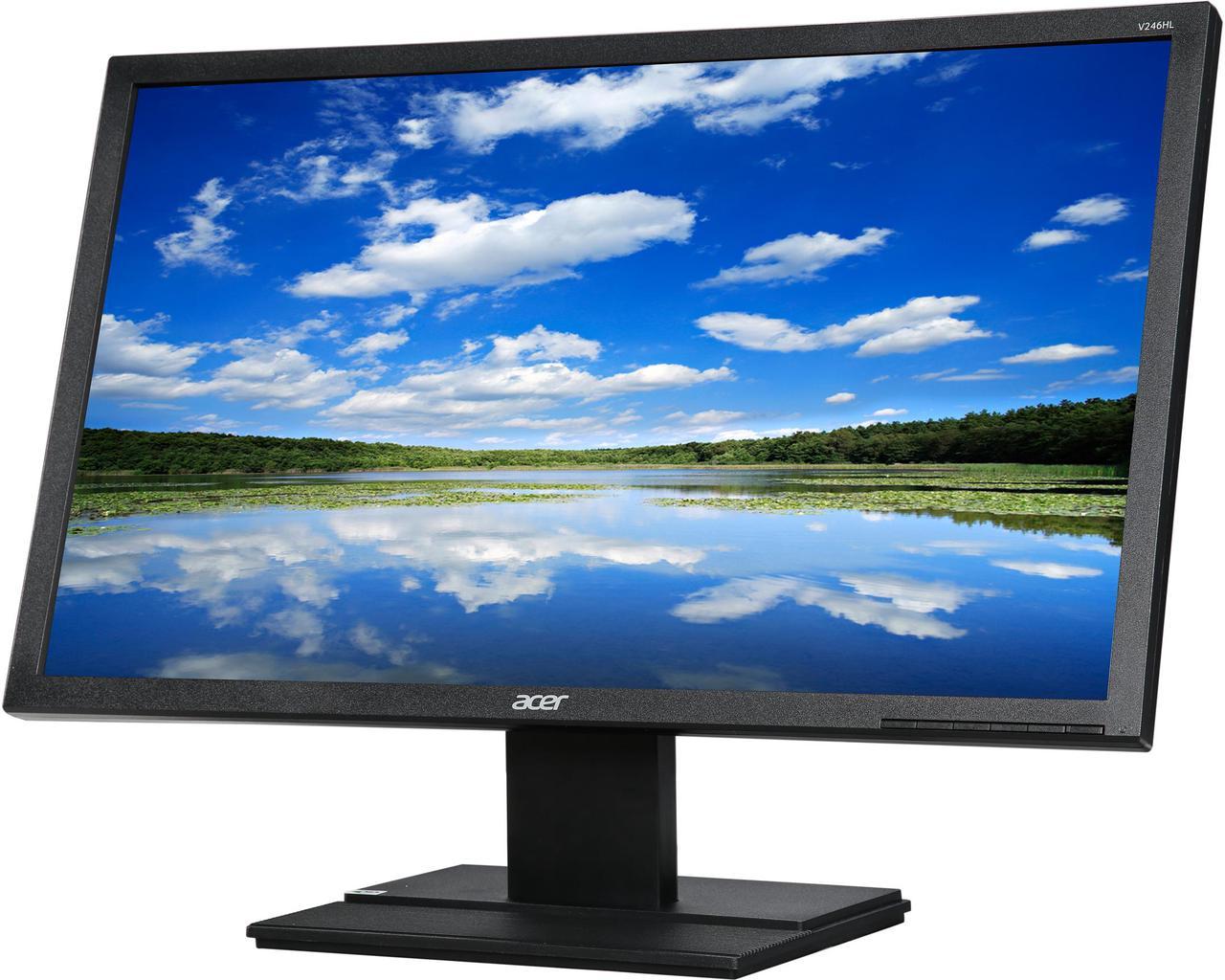 Acer V246HL bmid 24" Full HD 1920 x 1080 16:9 VGA DVI HDMI 16.7 Million Color Support Adjustable Display Angle Built-in Speakers LED LCD Monitor