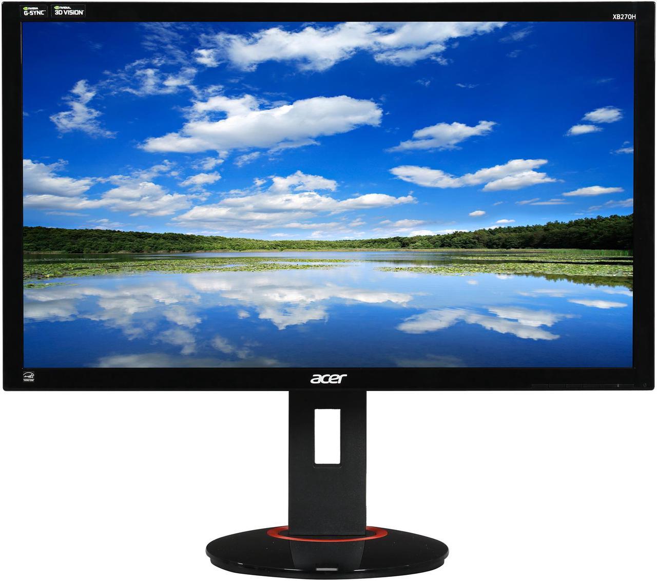 Alt view image 2 of 10 - Acer XB270H Abprz Black 27" 1ms (GTG) 144HZ Widescreen LED Backlight LCD G-SYNC Monitor, 300 cd/m2, USB Hub, 1000:1