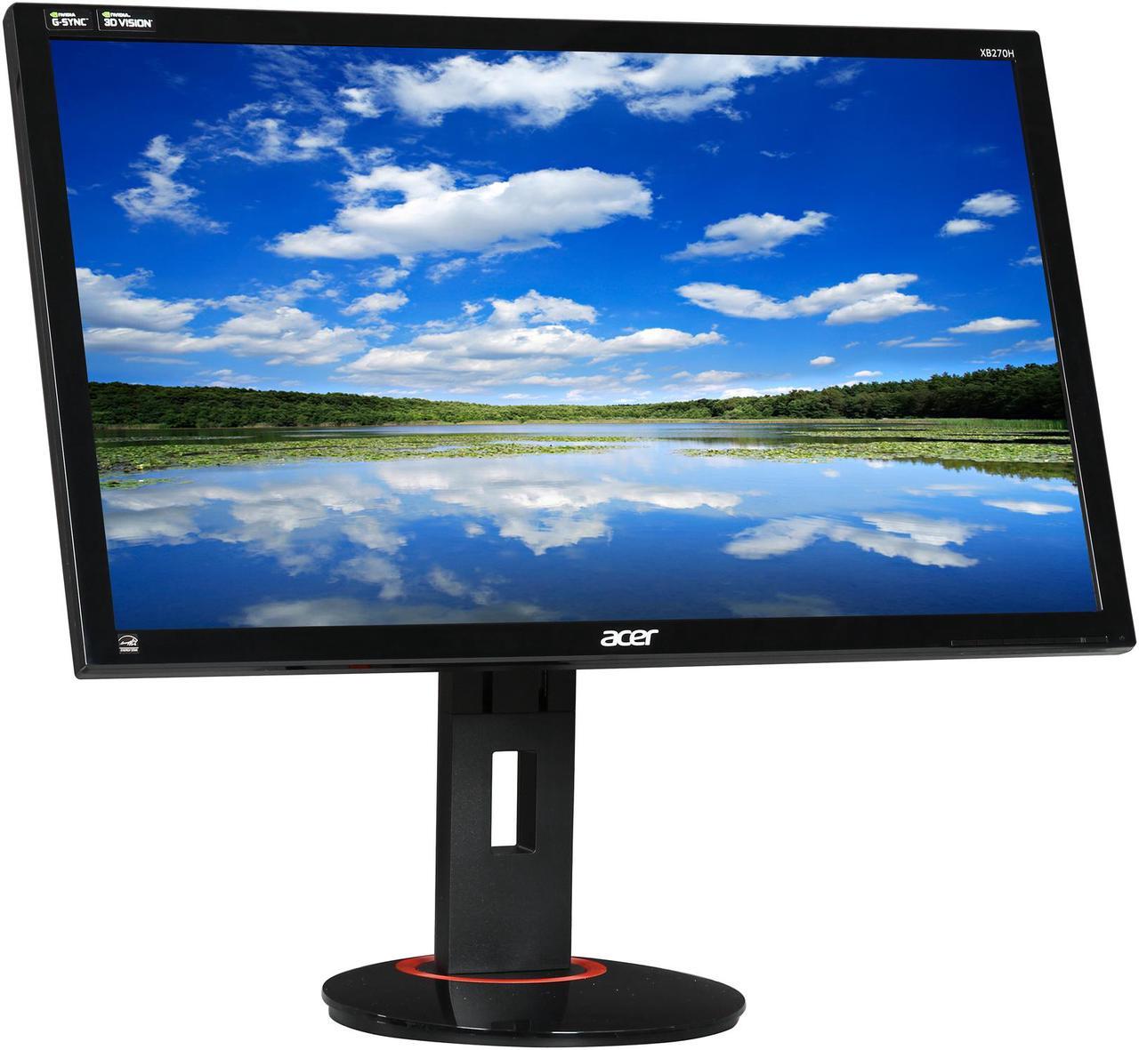 Alt view image 3 of 10 - Acer XB270H Abprz Black 27" 1ms (GTG) 144HZ Widescreen LED Backlight LCD G-SYNC Monitor, 300 cd/m2, USB Hub, 1000:1