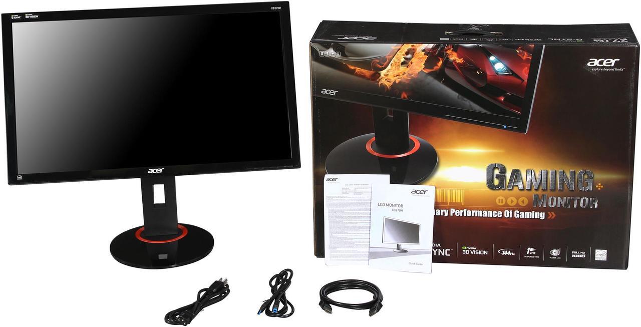 Alt view image 10 of 10 - Acer XB270H Abprz Black 27" 1ms (GTG) 144HZ Widescreen LED Backlight LCD G-SYNC Monitor, 300 cd/m2, USB Hub, 1000:1