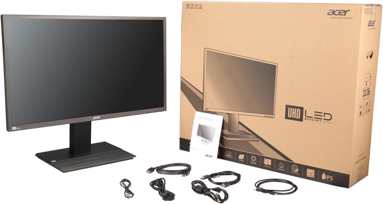 Alt view image 8 of 8 - Acer B6 B326HK YMJDPPHZ Black 32" 6ms 4k UHD Widescreen LED Backlight LCD Monitor IPS 350 cd/m2 ACM 100,000,000:1 (1000:1) Built-in Speakers