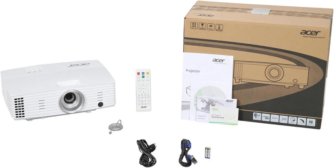 Alt view image 11 of 10 - Acer X1385WH WXGA 1280,1280 x 800, 3,200 ANSI Lumens 20,000:1 Contrast Ratio, 3W Speaker DLP Projector, Ceiling Mountable, Wireless Compatible, D-Sub x 2/Mini DIN/HDMI