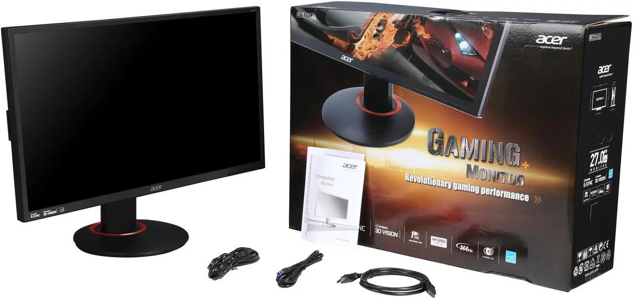 Alt view image 9 of 8 - Acer XB270HU Abprz Black 27" 144Hz WQHD Widescreen LED Backlight LCD G-SYNC Gaming Monitor 350 cd/m2 1,000:1, Flicker Free Design, Ergo Stand Pivots with USB 3.0