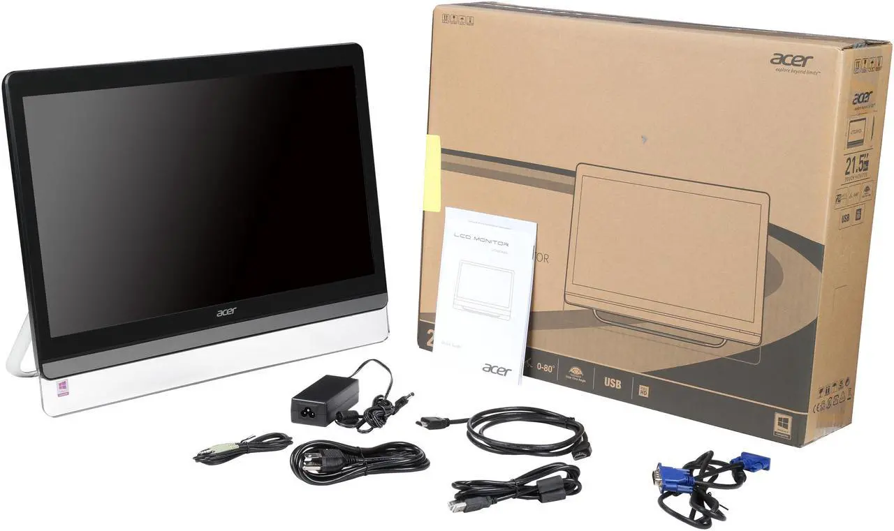 Alt view image 8 of 8 - Acer UT0 UT220HQL 21.5" Touchscreen Full HD Black Monitor VA Panel 8ms Built-in Speakers